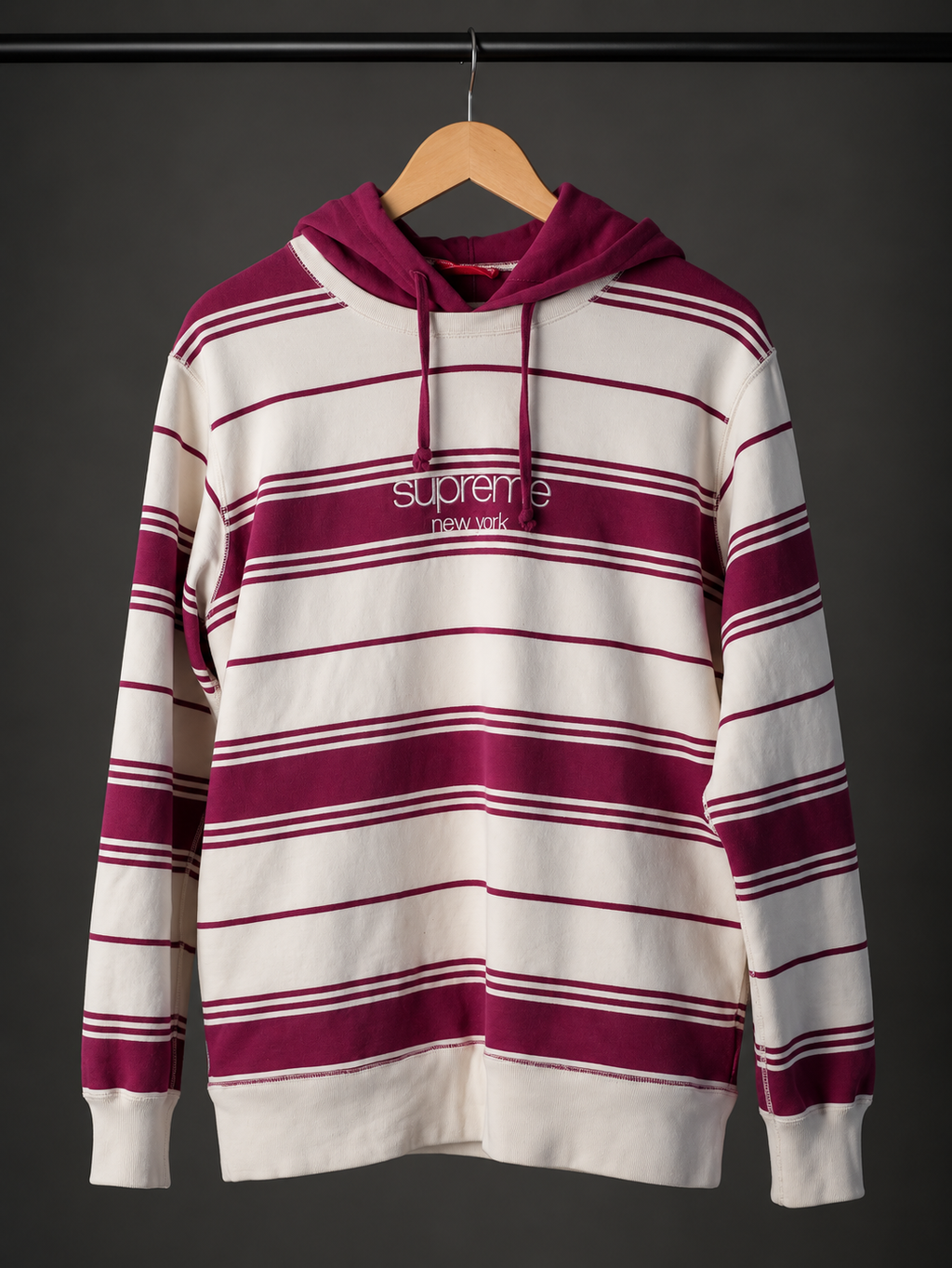 Supreme Striped Hooded Crewneck – FW16