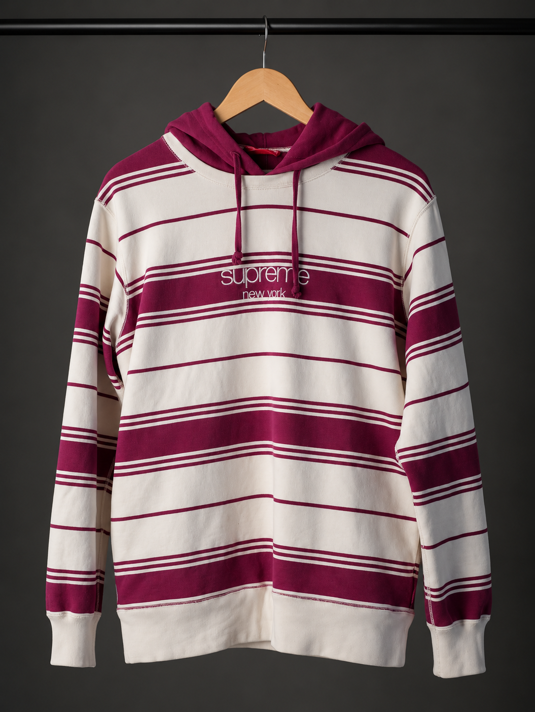 Supreme Striped Hooded Crewneck – FW16