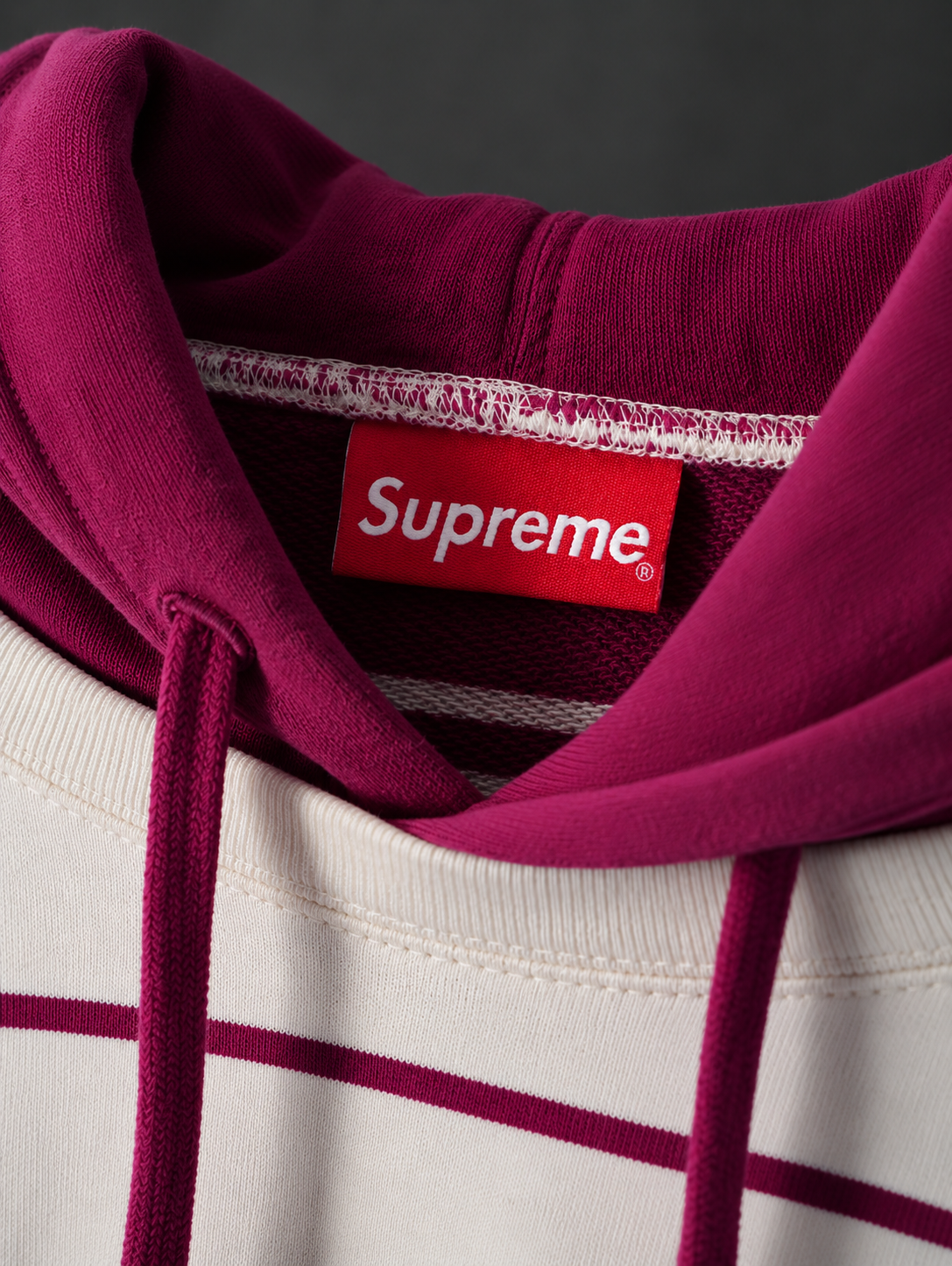 Supreme Striped Hooded Crewneck – FW16