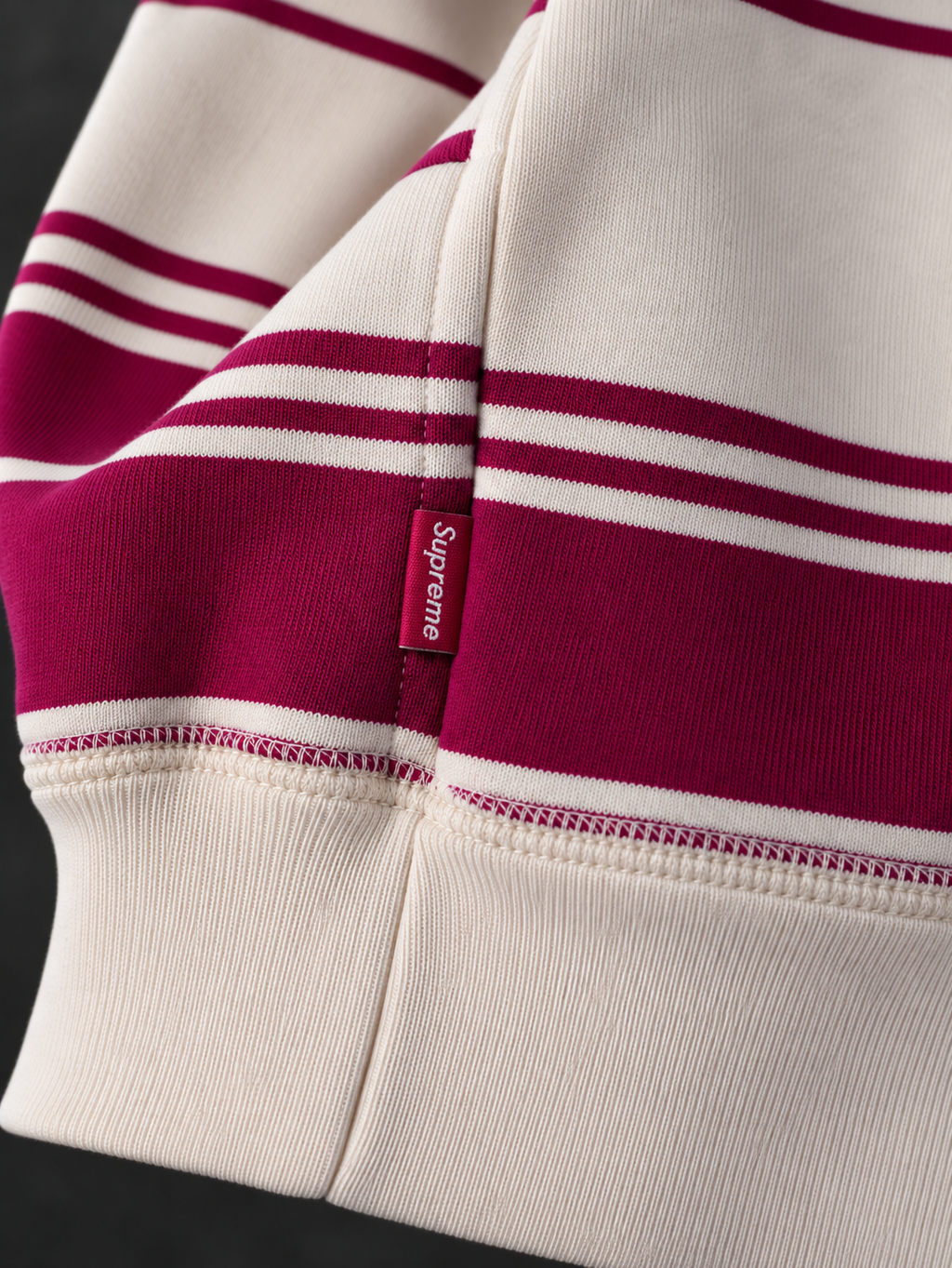Supreme Striped Hooded Crewneck – FW16