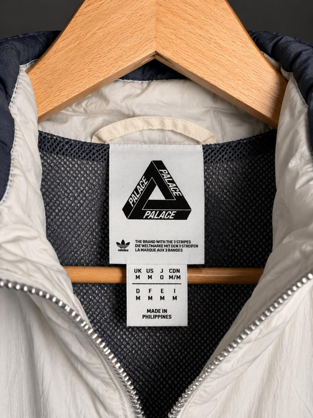 Palace x adidas Track Anorak – White / Grey M