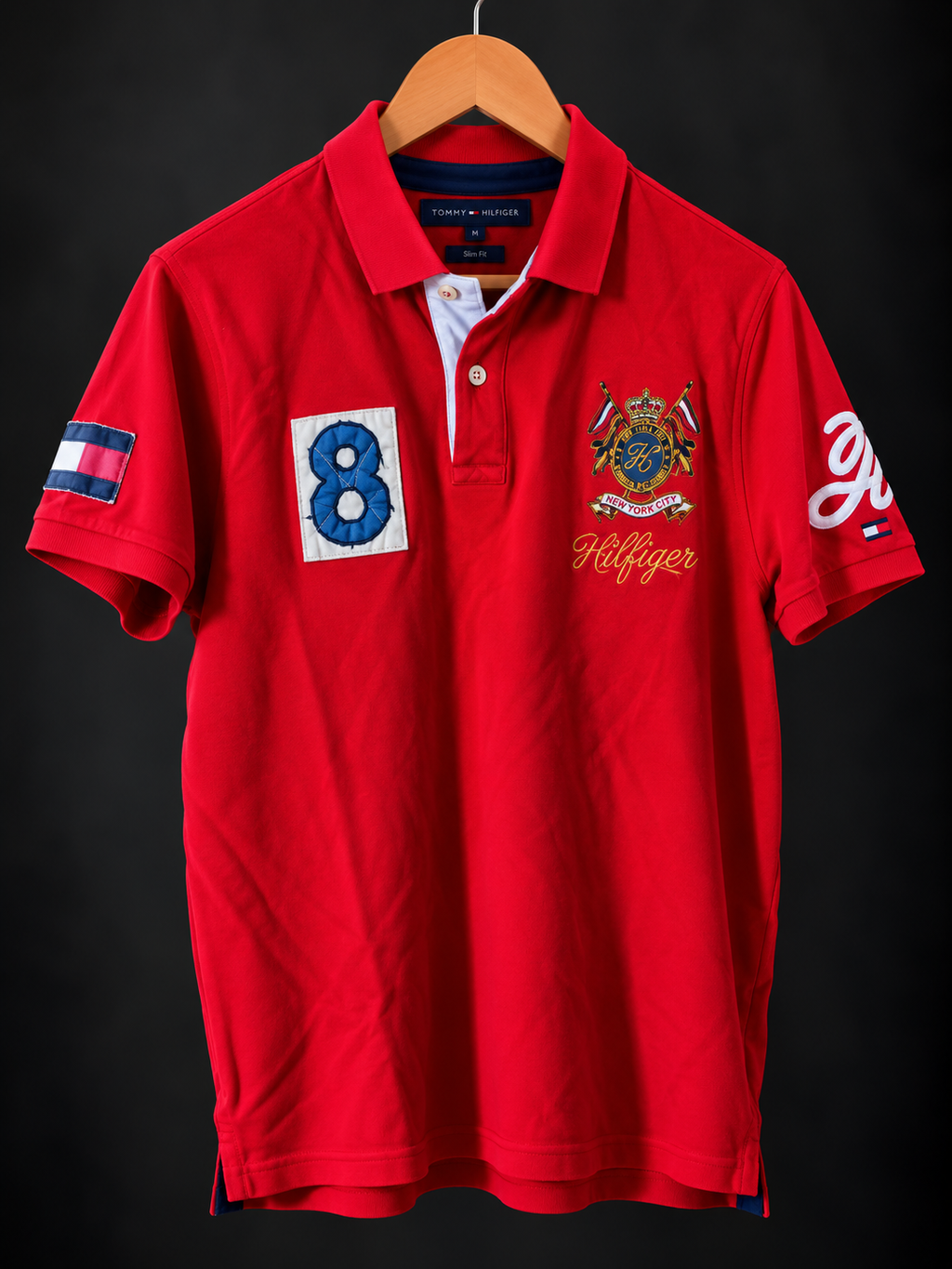 Tommy Hilfiger New York Red Polo Shirt – Size M