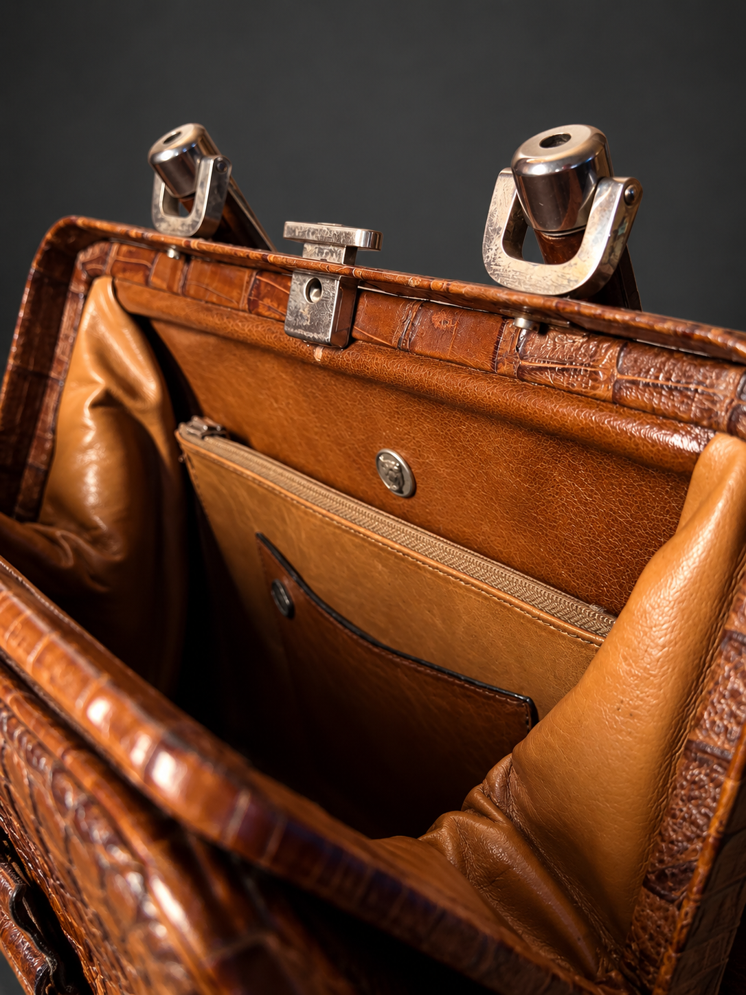 Vintage Crocodile Leather Handbag